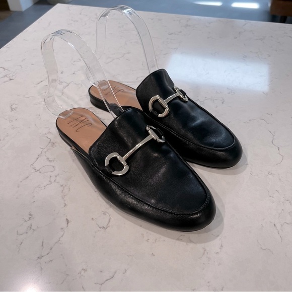 INC International Concepts Leather Black Gilia Horsebit Buckle Slip on Mules 6.5 - Picture 2 of 16